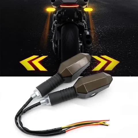Motorcycle Universal LED RGB Amber Projector Turn Signal Indicator Lamp