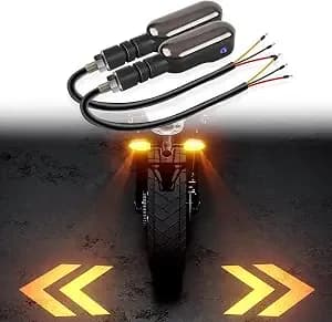 LED Motorcycle Turn Signals Projector Blinkers with Projection Arrow, Front Rear Turn Signal Lights for Motorcycles Indicators, 3 Wire