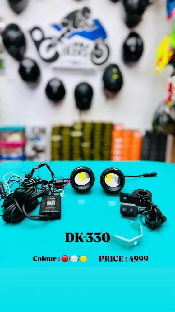 LGP DK330 Dual Beam LED Spotlight for Bike (Pair) | 60W 7500LM Yellow & White | Waterproof, Universal Motorcycle Fit
